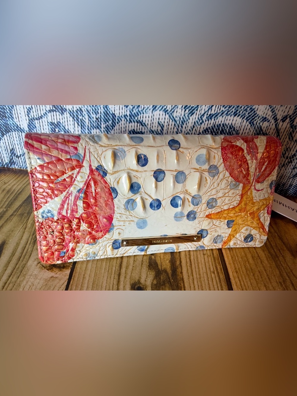 BRAHMIN ADY LOBSTER ROLL WALLET LOBSTER SHELLS STARFISH NWT Similar CHATTAWAY - Picture 5 of 7